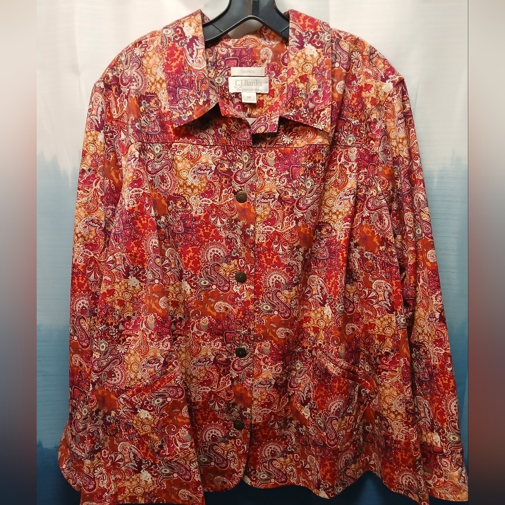 CJ Banks Multicolored Jacket 3X